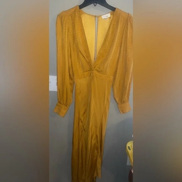 Ronny Kobo Estelle Silk Dress in Yellow ๐ป Revolve sz Medium - Picture 12 of 15